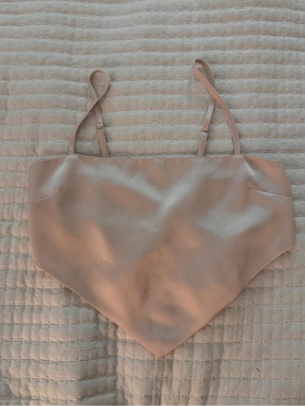 Forever 21 champagne pink satin tie-back hankerchief crop top- Size M
